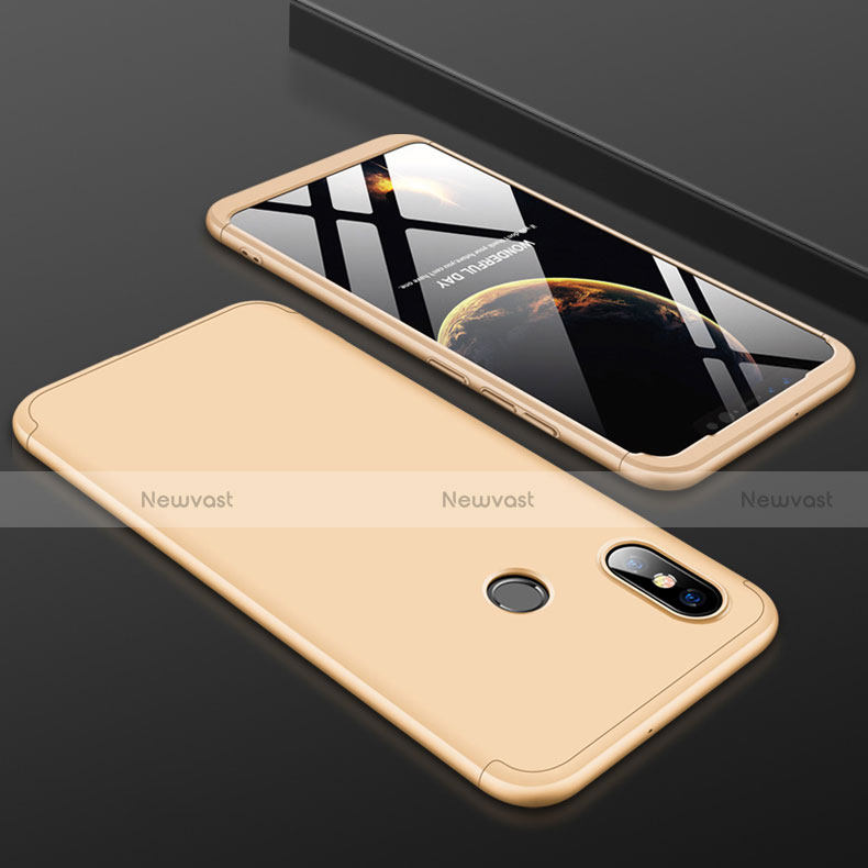 Hard Rigid Plastic Matte Finish Front and Back Cover Case 360 Degrees for Xiaomi Mi 8 Gold