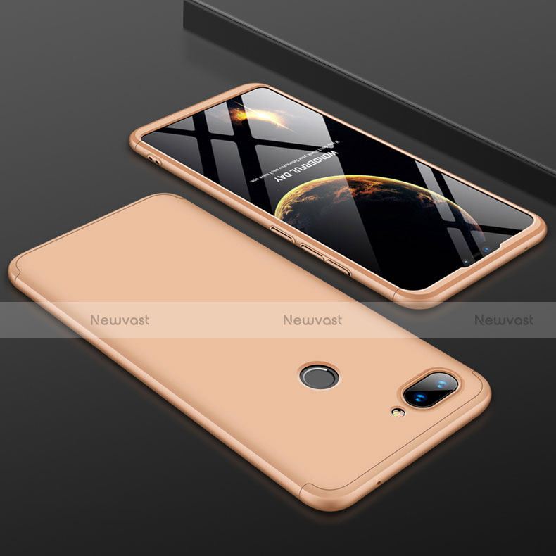 Hard Rigid Plastic Matte Finish Front and Back Cover Case 360 Degrees for Xiaomi Mi 8 Lite Gold