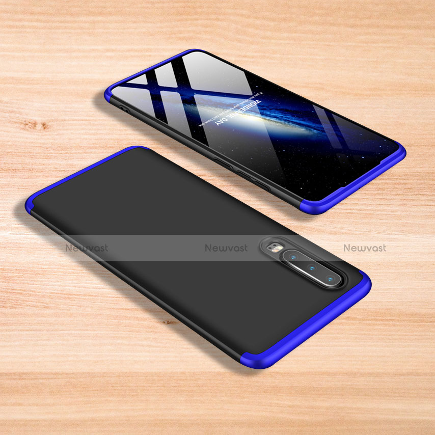 Hard Rigid Plastic Matte Finish Front and Back Cover Case 360 Degrees for Xiaomi Mi 9 Pro 5G Blue and Black