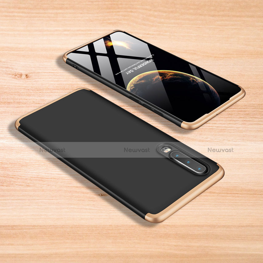 Hard Rigid Plastic Matte Finish Front and Back Cover Case 360 Degrees for Xiaomi Mi 9 Pro 5G Gold and Black