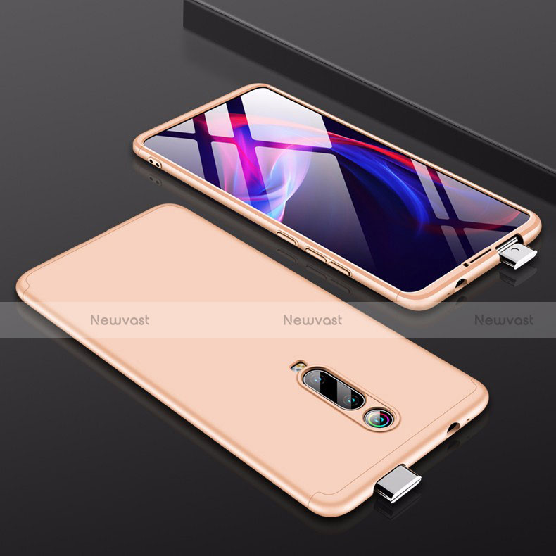 Hard Rigid Plastic Matte Finish Front and Back Cover Case 360 Degrees for Xiaomi Mi 9T Gold