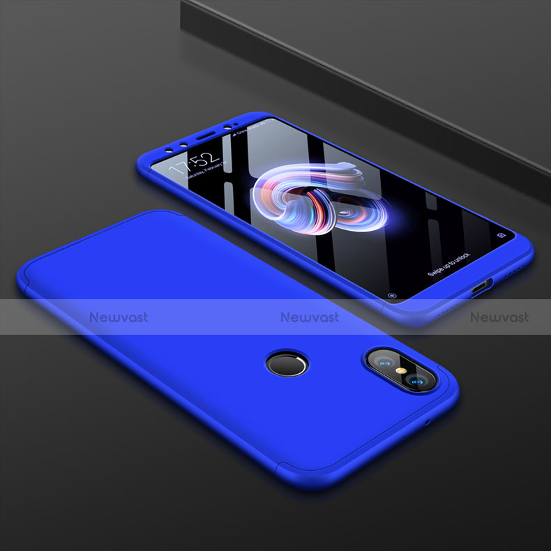 Hard Rigid Plastic Matte Finish Front and Back Cover Case 360 Degrees for Xiaomi Mi A2 Blue