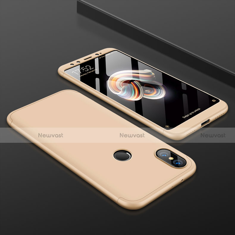 Hard Rigid Plastic Matte Finish Front and Back Cover Case 360 Degrees for Xiaomi Mi A2 Gold