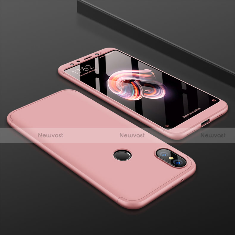 Hard Rigid Plastic Matte Finish Front and Back Cover Case 360 Degrees for Xiaomi Mi A2 Rose Gold