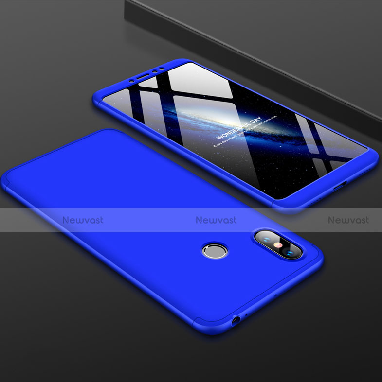 Hard Rigid Plastic Matte Finish Front and Back Cover Case 360 Degrees for Xiaomi Mi Max 3 Blue