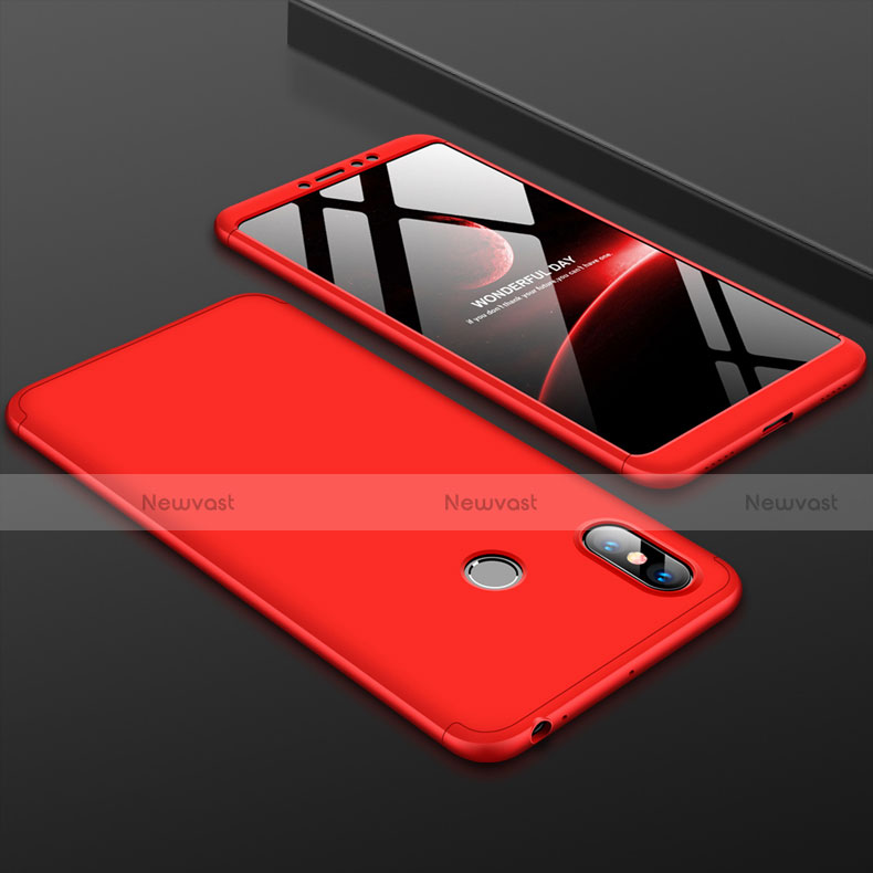 Hard Rigid Plastic Matte Finish Front and Back Cover Case 360 Degrees for Xiaomi Mi Max 3 Red