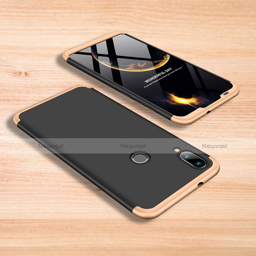 Hard Rigid Plastic Matte Finish Front and Back Cover Case 360 Degrees for Xiaomi Mi Play 4G Gold and Black