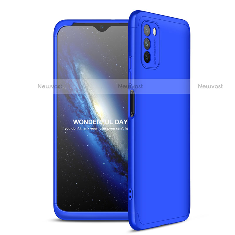 Hard Rigid Plastic Matte Finish Front and Back Cover Case 360 Degrees for Xiaomi Poco M3 Blue