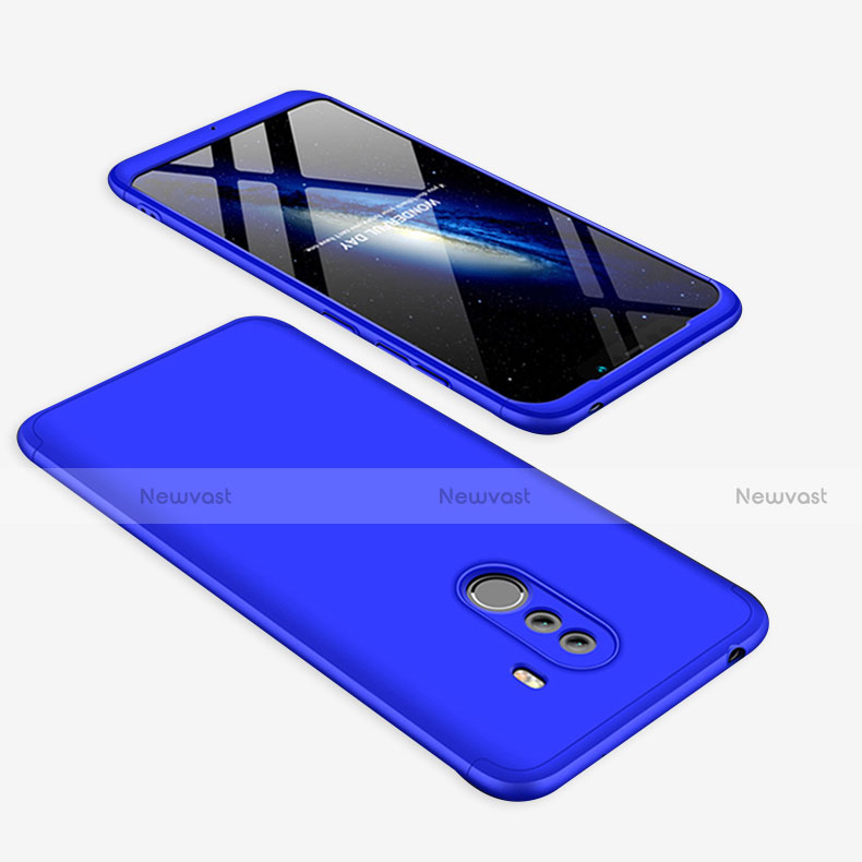 Hard Rigid Plastic Matte Finish Front and Back Cover Case 360 Degrees for Xiaomi Pocophone F1 Blue