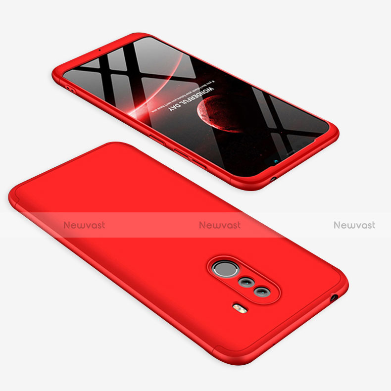 Hard Rigid Plastic Matte Finish Front and Back Cover Case 360 Degrees for Xiaomi Pocophone F1 Red