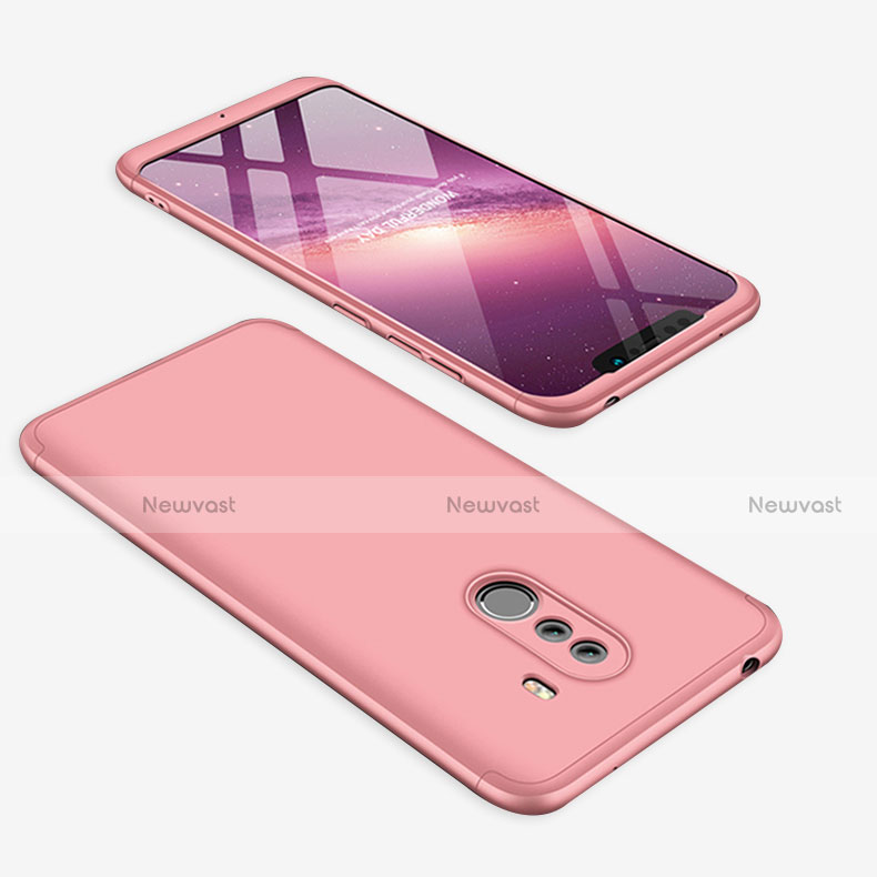 Hard Rigid Plastic Matte Finish Front and Back Cover Case 360 Degrees for Xiaomi Pocophone F1 Rose Gold