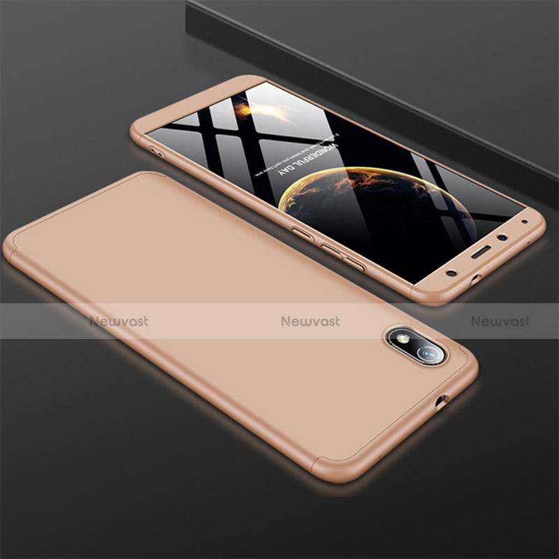 Hard Rigid Plastic Matte Finish Front and Back Cover Case 360 Degrees for Xiaomi Redmi 7A Gold