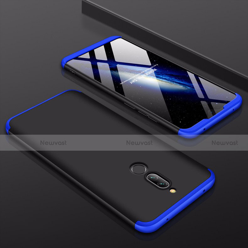 Hard Rigid Plastic Matte Finish Front and Back Cover Case 360 Degrees for Xiaomi Redmi 8 Blue and Black