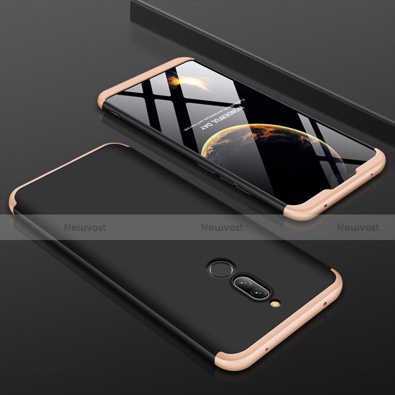 Hard Rigid Plastic Matte Finish Front and Back Cover Case 360 Degrees for Xiaomi Redmi 8 Gold and Black