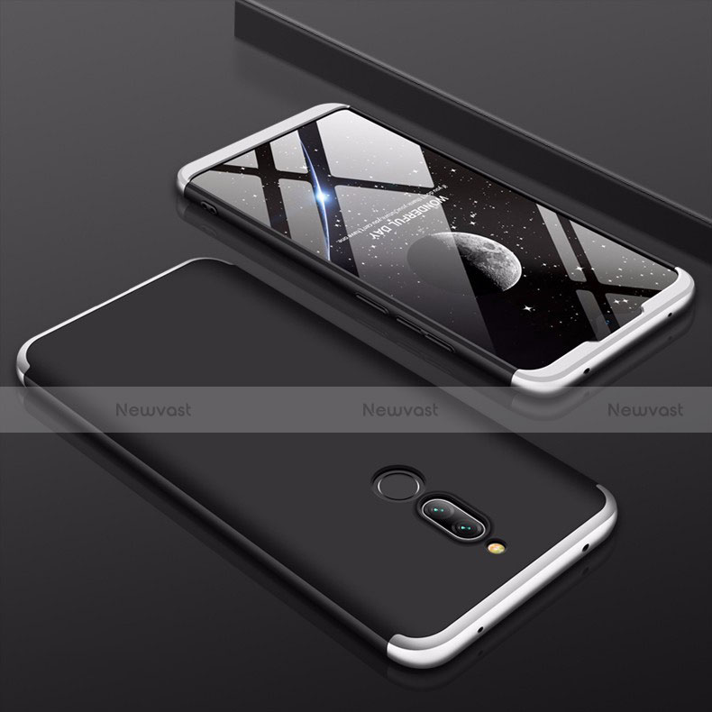 Hard Rigid Plastic Matte Finish Front and Back Cover Case 360 Degrees for Xiaomi Redmi 8 Silver and Black