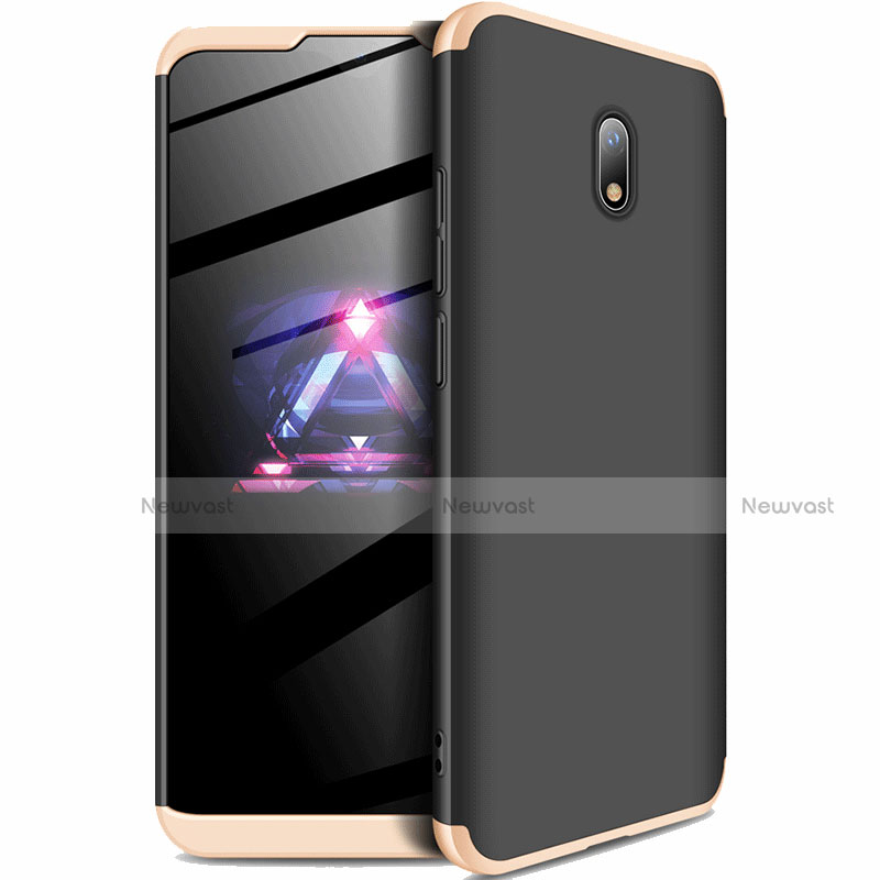 Hard Rigid Plastic Matte Finish Front and Back Cover Case 360 Degrees for Xiaomi Redmi 8A Gold and Black