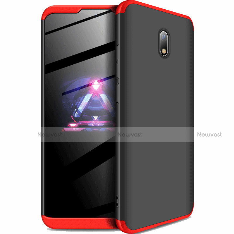Hard Rigid Plastic Matte Finish Front and Back Cover Case 360 Degrees for Xiaomi Redmi 8A Red and Black