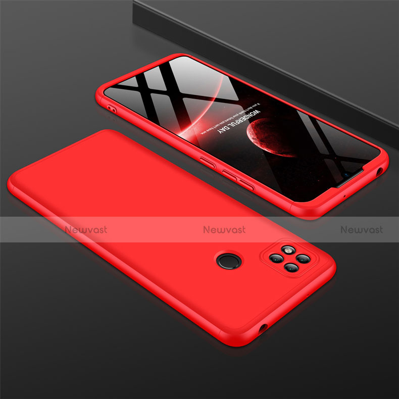 Hard Rigid Plastic Matte Finish Front and Back Cover Case 360 Degrees for Xiaomi Redmi 9C Red