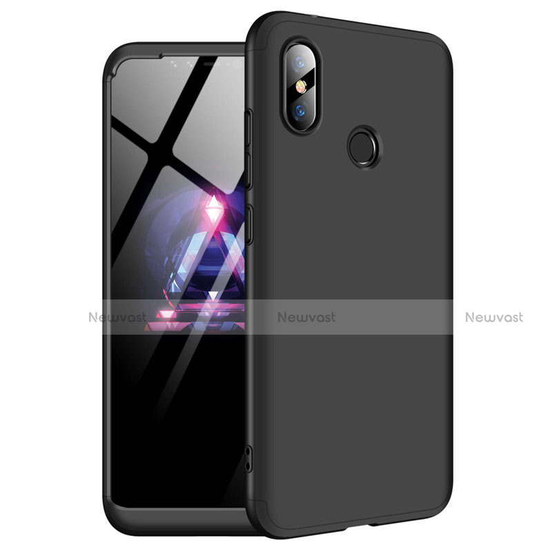 Hard Rigid Plastic Matte Finish Front and Back Cover Case 360 Degrees for Xiaomi Redmi Note 6 Pro Black