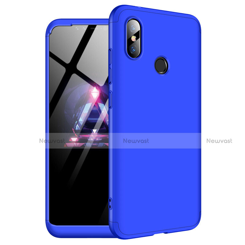 Hard Rigid Plastic Matte Finish Front and Back Cover Case 360 Degrees for Xiaomi Redmi Note 6 Pro Blue