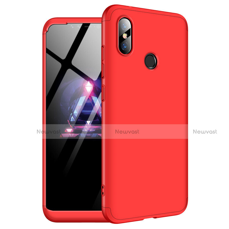 Hard Rigid Plastic Matte Finish Front and Back Cover Case 360 Degrees for Xiaomi Redmi Note 6 Pro Red