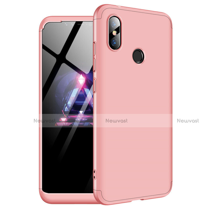 Hard Rigid Plastic Matte Finish Front and Back Cover Case 360 Degrees for Xiaomi Redmi Note 6 Pro Rose Gold