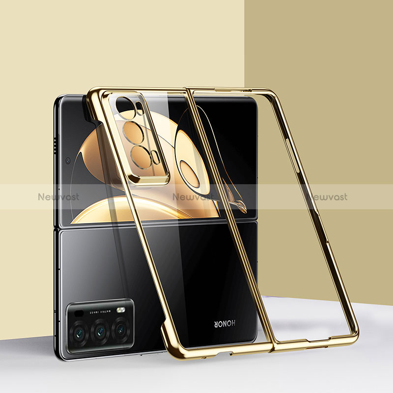 Hard Rigid Plastic Matte Finish Front and Back Cover Case 360 Degrees GK6 for Huawei Honor Magic V2 5G Gold