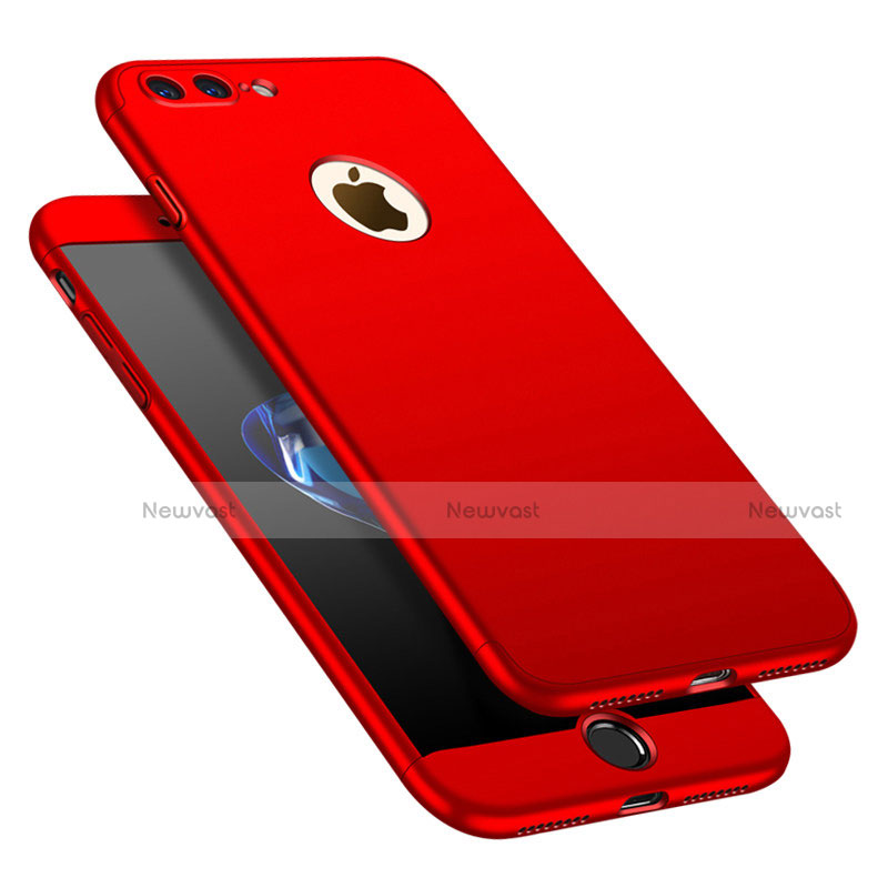 Hard Rigid Plastic Matte Finish Front and Back Cover Case 360 Degrees M01 for Apple iPhone 7 Plus Red
