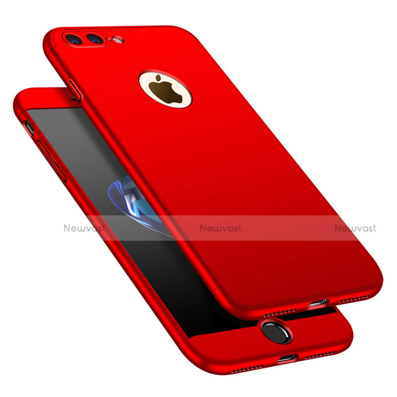 Hard Rigid Plastic Matte Finish Front and Back Cover Case 360 Degrees M01 for Apple iPhone 8 Plus Red