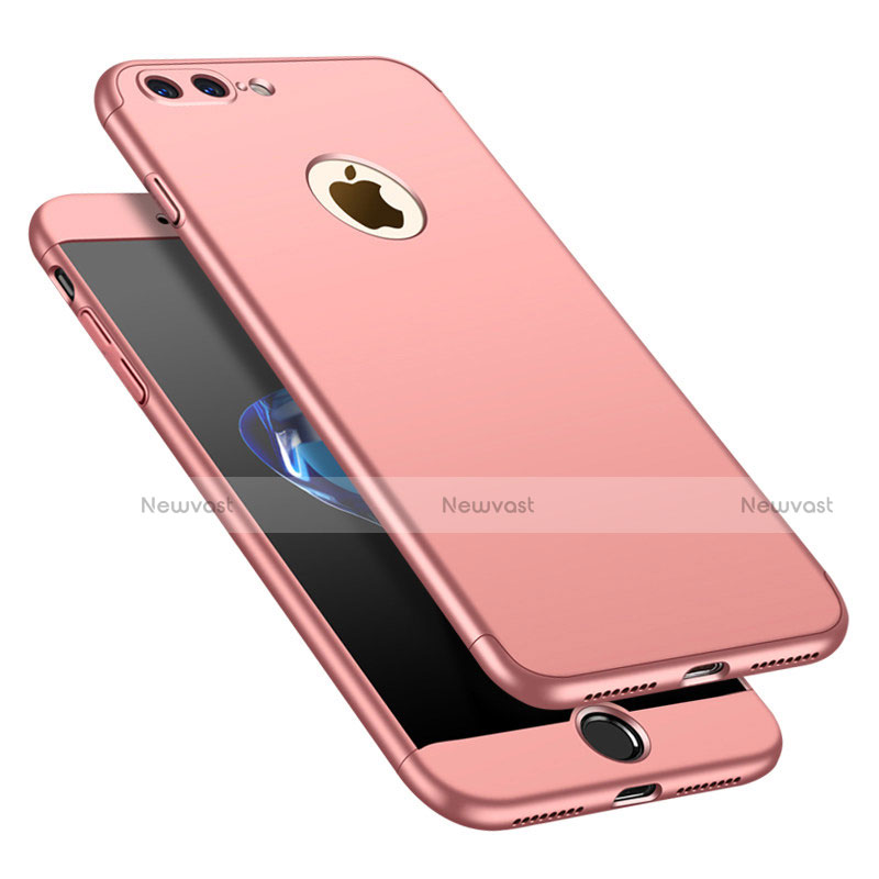 Hard Rigid Plastic Matte Finish Front and Back Cover Case 360 Degrees M01 for Apple iPhone 8 Plus Rose Gold