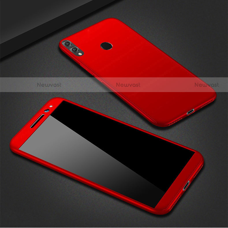 Hard Rigid Plastic Matte Finish Front and Back Cover Case 360 Degrees M01 for Huawei P Smart (2019) Red