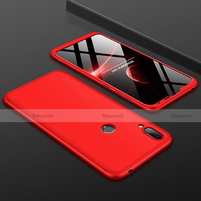 Hard Rigid Plastic Matte Finish Front and Back Cover Case 360 Degrees M01 for Huawei Y7 (2019) Red