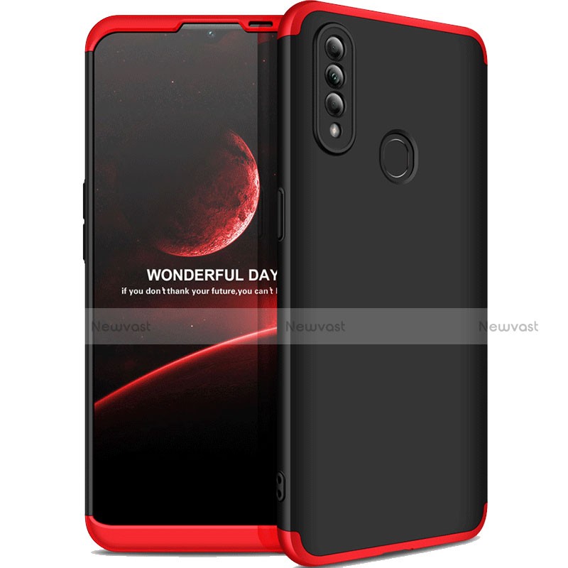 Hard Rigid Plastic Matte Finish Front and Back Cover Case 360 Degrees M01 for Oppo A31 Red and Black