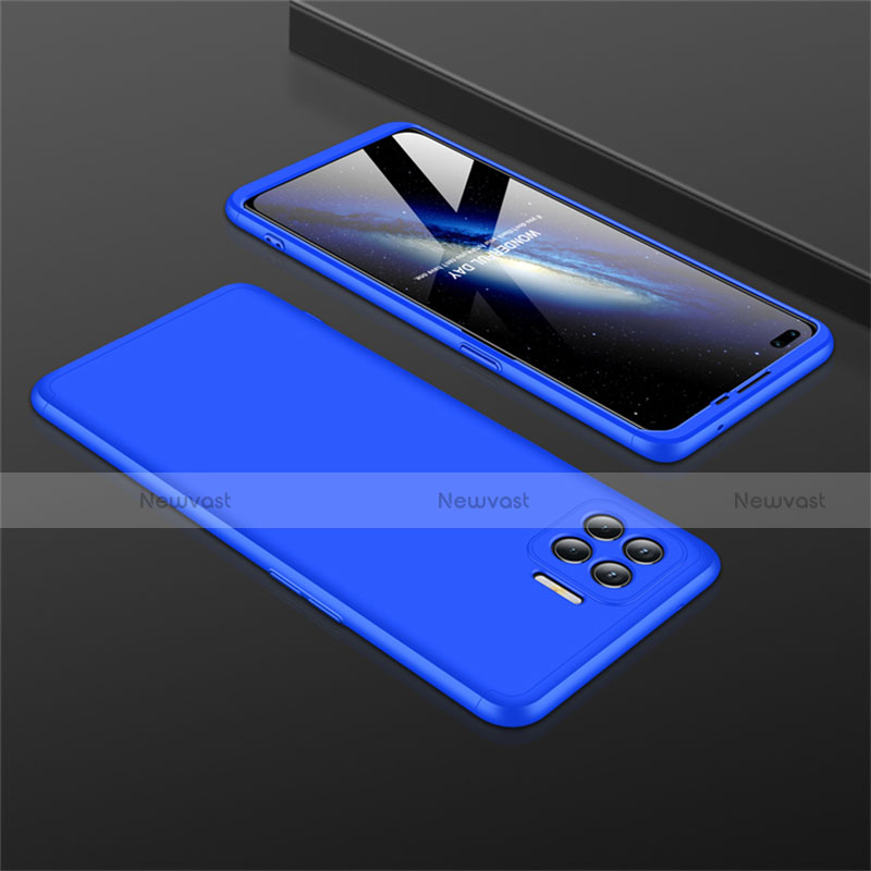 Hard Rigid Plastic Matte Finish Front and Back Cover Case 360 Degrees M01 for Oppo F17 Pro Blue