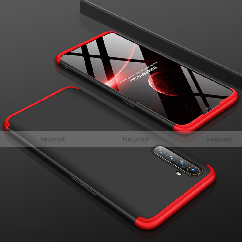 Hard Rigid Plastic Matte Finish Front and Back Cover Case 360 Degrees M01 for Oppo K5 Red and Black