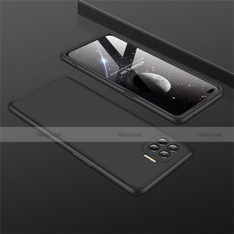 Hard Rigid Plastic Matte Finish Front and Back Cover Case 360 Degrees M01 for Oppo Reno4 F Black