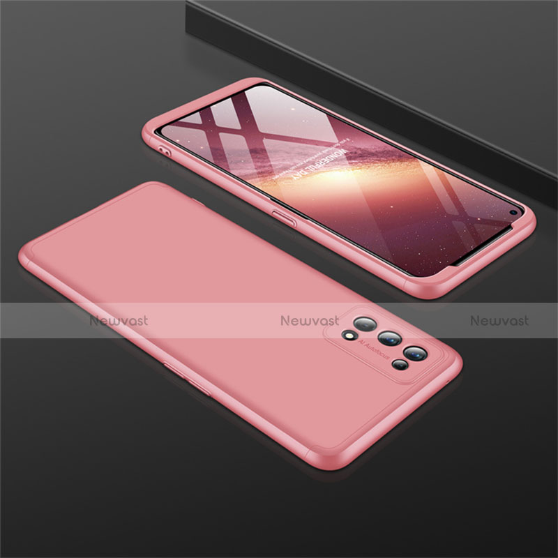 Hard Rigid Plastic Matte Finish Front and Back Cover Case 360 Degrees M01 for Realme 7 Pro Rose Gold