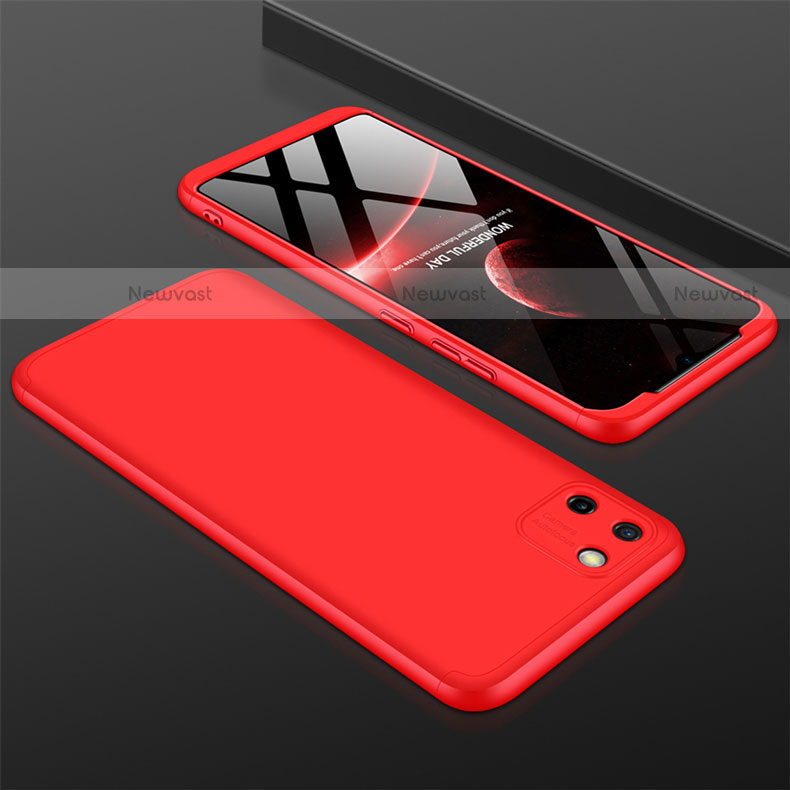 Hard Rigid Plastic Matte Finish Front and Back Cover Case 360 Degrees M01 for Realme C11 Red