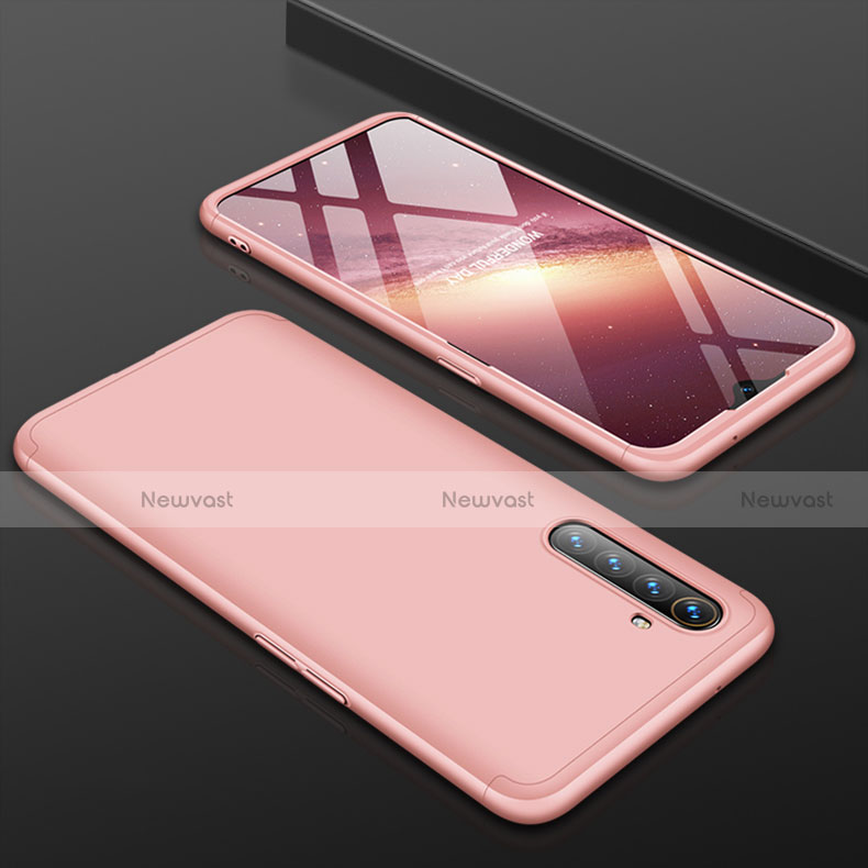 Hard Rigid Plastic Matte Finish Front and Back Cover Case 360 Degrees M01 for Realme X2 Rose Gold