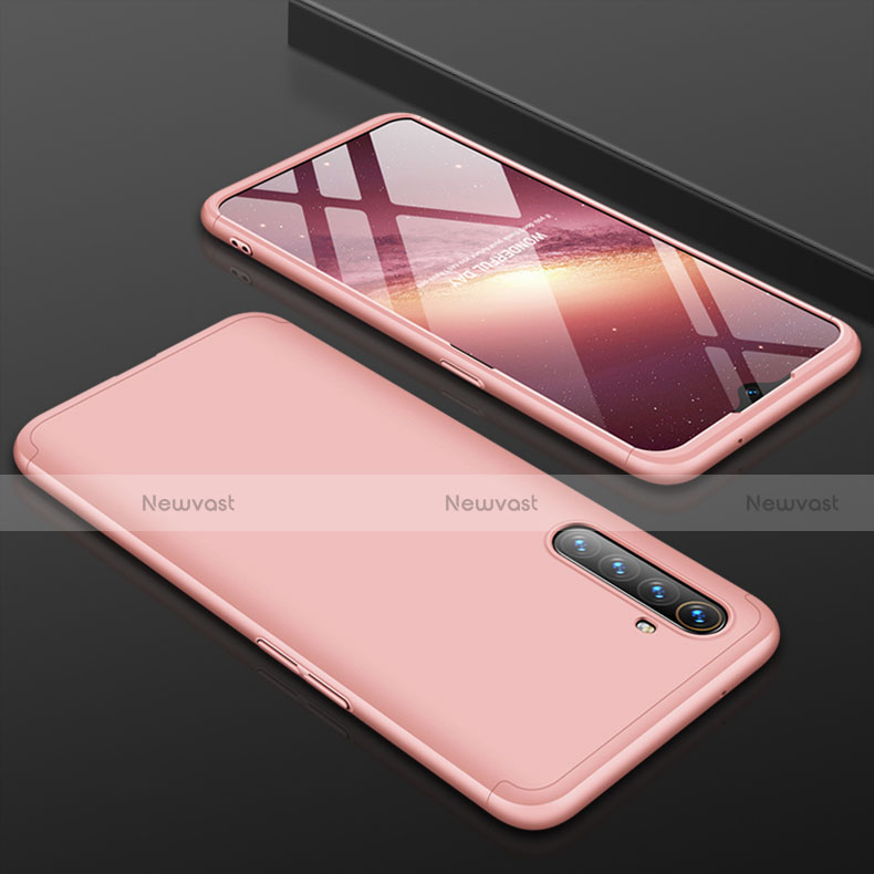 Hard Rigid Plastic Matte Finish Front and Back Cover Case 360 Degrees M01 for Realme XT Rose Gold