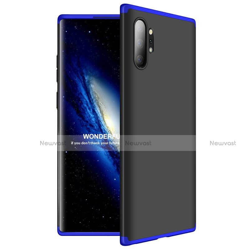 Hard Rigid Plastic Matte Finish Front and Back Cover Case 360 Degrees M01 for Samsung Galaxy Note 10 Plus Blue and Black