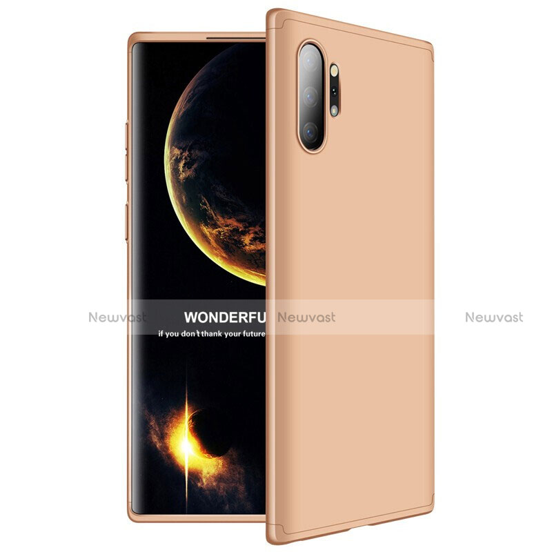 Hard Rigid Plastic Matte Finish Front and Back Cover Case 360 Degrees M01 for Samsung Galaxy Note 10 Plus Gold