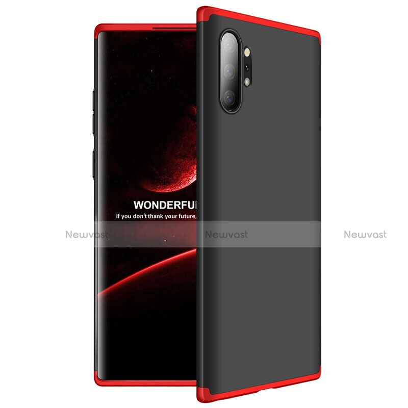 Hard Rigid Plastic Matte Finish Front and Back Cover Case 360 Degrees M01 for Samsung Galaxy Note 10 Plus Red and Black