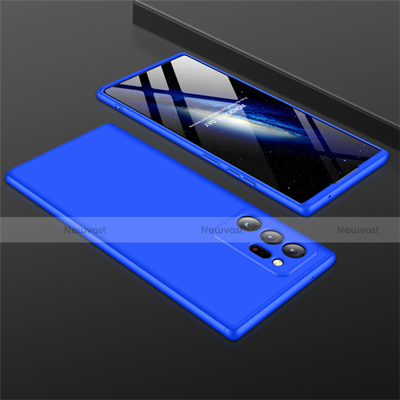 Hard Rigid Plastic Matte Finish Front and Back Cover Case 360 Degrees M01 for Samsung Galaxy Note 20 Ultra 5G Blue