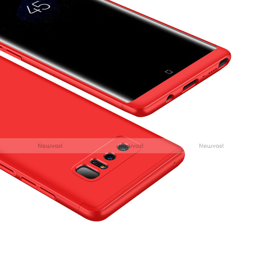 Hard Rigid Plastic Matte Finish Front and Back Cover Case 360 Degrees M01 for Samsung Galaxy Note 8 Red