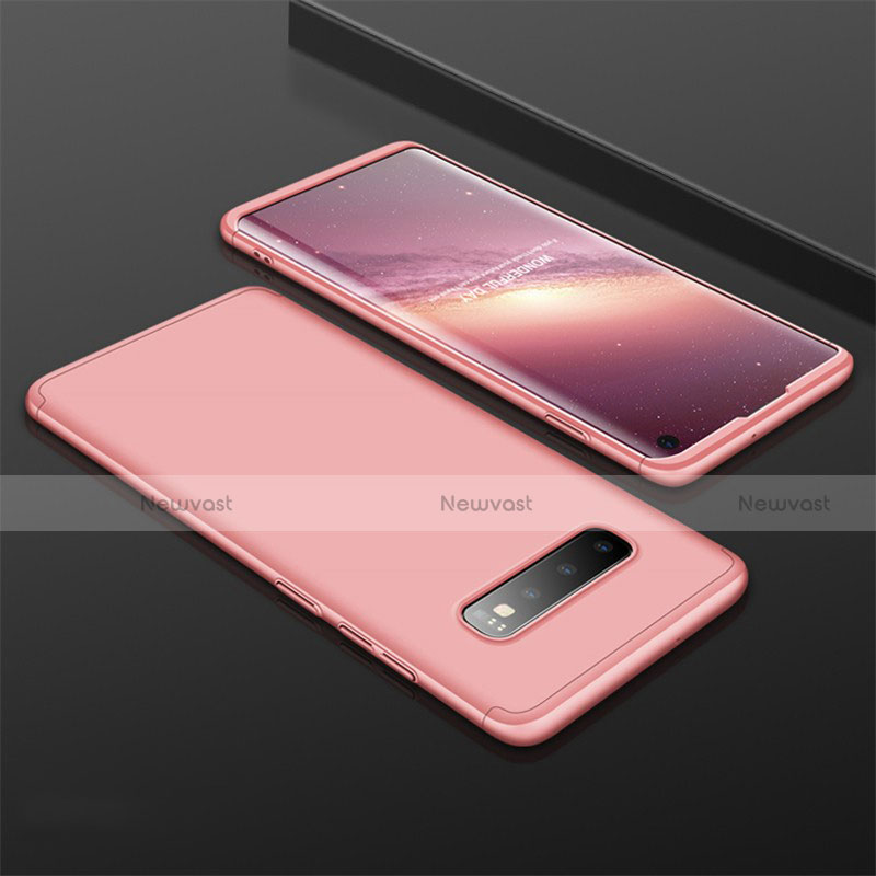 Hard Rigid Plastic Matte Finish Front and Back Cover Case 360 Degrees M01 for Samsung Galaxy S10 5G Rose Gold