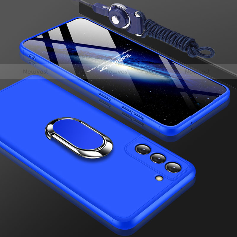 Hard Rigid Plastic Matte Finish Front and Back Cover Case 360 Degrees M01 for Samsung Galaxy S23 Plus 5G Blue