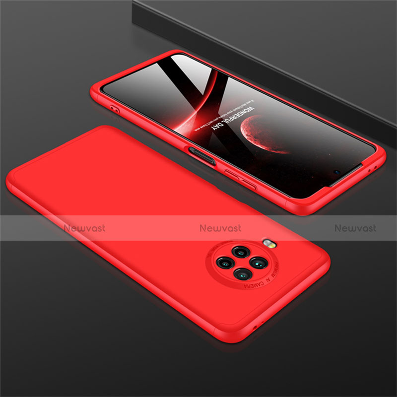 Hard Rigid Plastic Matte Finish Front and Back Cover Case 360 Degrees M01 for Xiaomi Mi 10i 5G Red