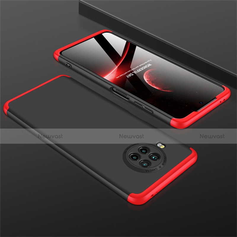 Hard Rigid Plastic Matte Finish Front and Back Cover Case 360 Degrees M01 for Xiaomi Mi 10i 5G Red and Black