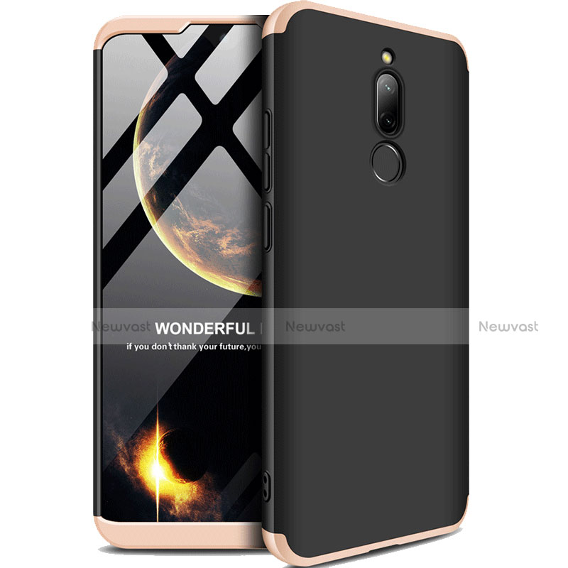 Hard Rigid Plastic Matte Finish Front and Back Cover Case 360 Degrees M01 for Xiaomi Redmi 8 Gold and Black